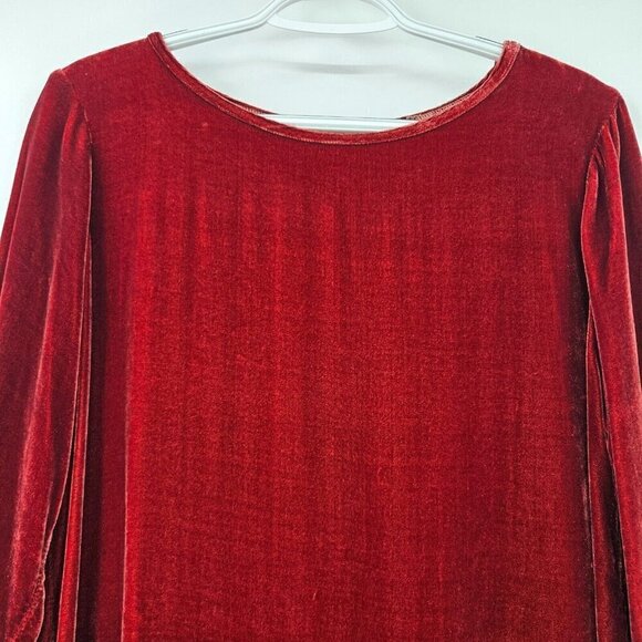 Cut Loose Velvet Tunic Top Red Women’s Size XS Artsy Lagenlook Relaxed Fit - Picture 4 of 13